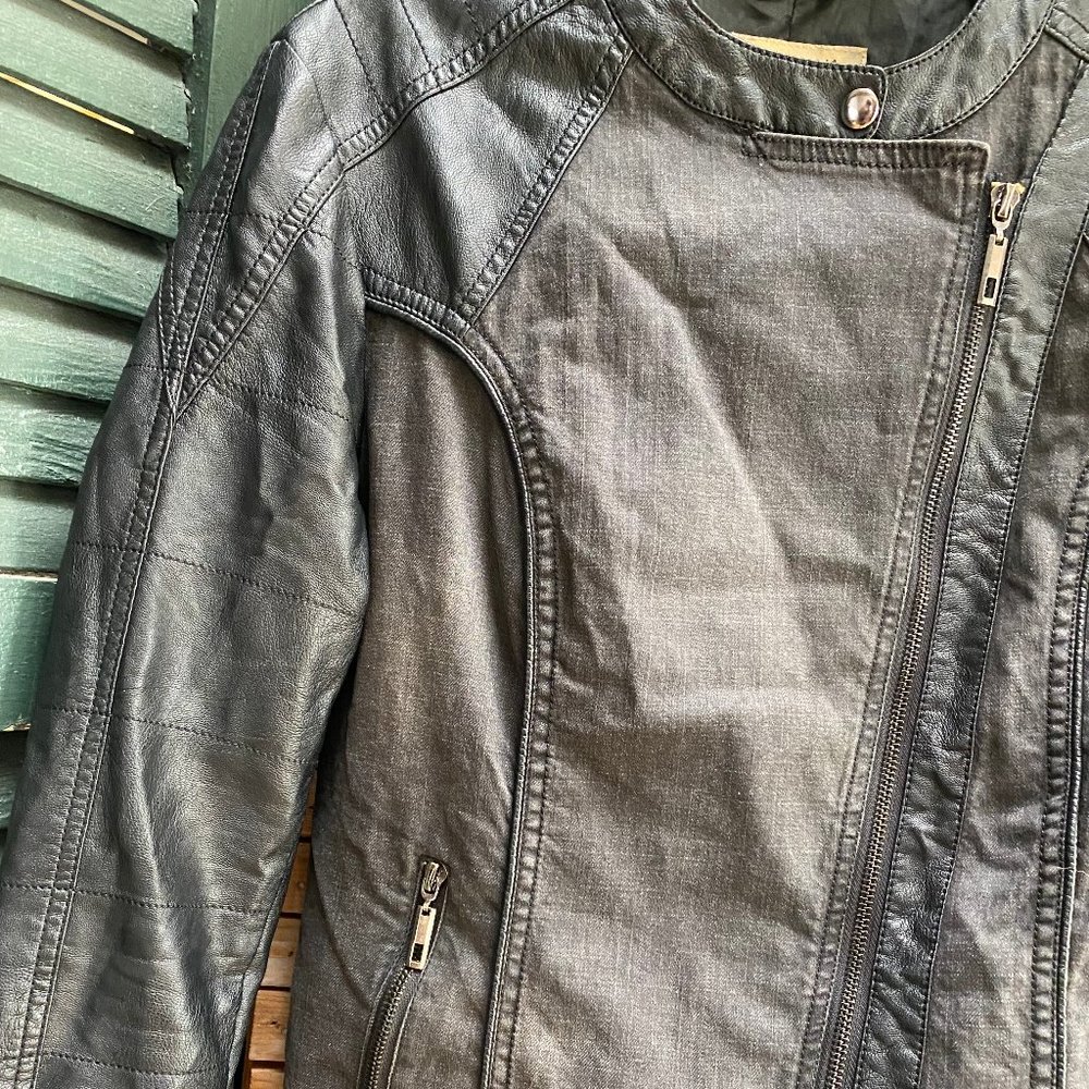 Downtown Coalition Black Jacket with Faux Leather